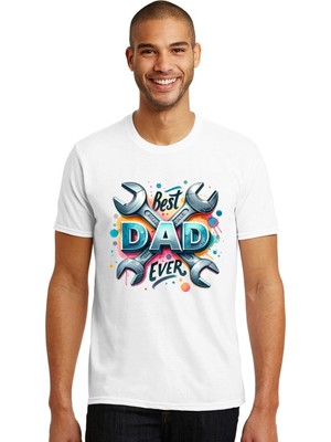 Mr.Thinker Mr.thınker Regular Unisex T-Shirt Beyaz 'özel Günler/babalar Günü2' 1t Baskılı