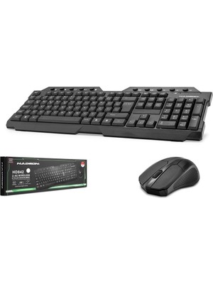 Hadron HD842(834) Kablosuz Klavye Mouse Set USB Wifi Siyah Ergonomik Tasarıma Sahip Ev - Ofis İçin