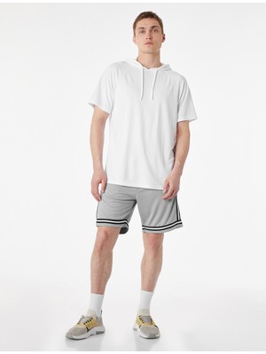 Koton Regular Fit Kısa Kollu Kapşonlu Spor Tişört
