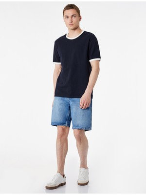 Koton Pamuklu Cepli Bermuda Straight Fit Jean Şort