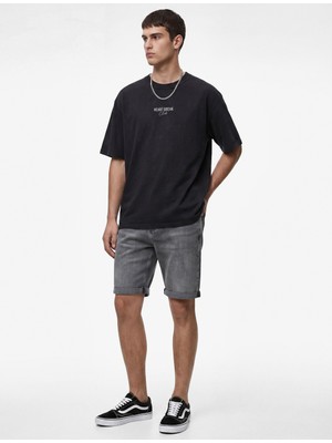 Koton Normal Bel Pamuklu Cepli Bermuda Slim Fit Jean Şort