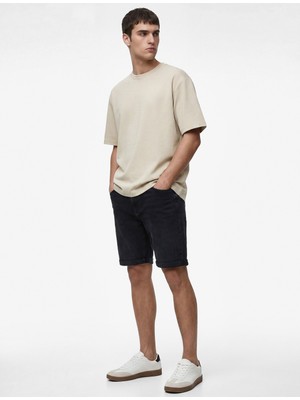 Koton Normal Bel Pamuklu Cepli Bermuda Slim Fit Jean Şort