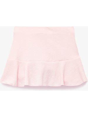 Koton Beli Lastikli Fırfır Detaylı Mini Etek
