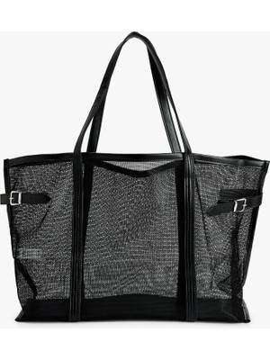 Koton Büyük Metal Tokalı Fileli Tote Çanta