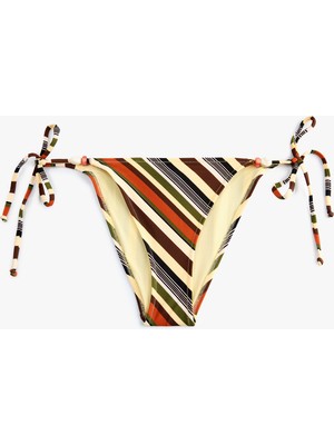 Koton Yan Bağlamalı Ipli Çizgili Bikini Alt