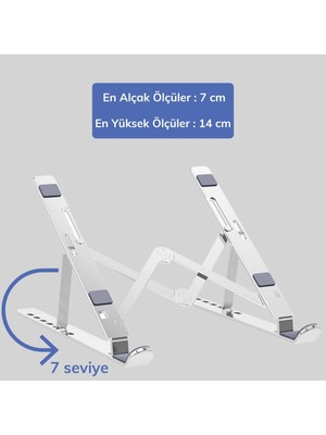 Hereveoyuncak Ayarlanabilir Dizüstü Destek Tabanı Tamamen Katlanabilir Taşınabillir Laptop Yükseltici