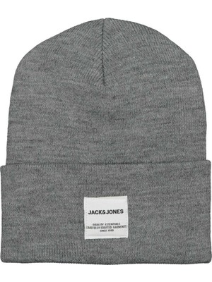 Jack & Jones Jaclong Knıt Gri Erkek Bere Standart Beden Akrilik Malzemeden Üretilmiştir 12150627-Grey