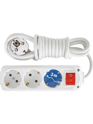 Almera 3lü 3mt Anahtarlı Topraklı Priz (9230203)