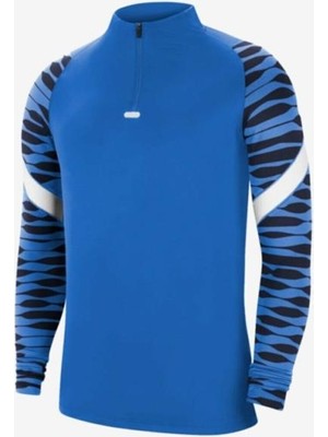 Nike M Nk Df STRKE21 Dril Top CW5858-463 Erkek Eşofman Üst Mavi Desenli Rahat Kesim