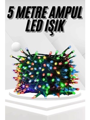Nemere İthalat Ledli Fişli LED Dekor Lambası 5m Rgb Yılbaşı Ağacı Işığı Nemere Ithalat
