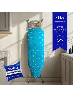 Silva Aura Ütü Masası Kılıfı 50 x 140 cm Yıldız Desenli %100 Pamuklu 4 Katmanlı Yapı