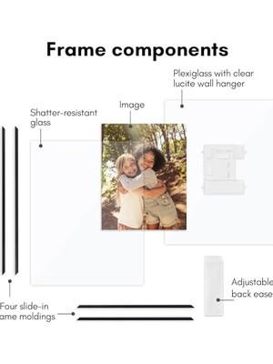 Assess Store Kırılmaya Dayanıklı Camlı 11X14 Yüzer Resim Çerçevesi - 8X10 Fotoğraf Veya Daha Küçük - Kaydırmalı Fotoğraf Çerçevesi - Fusion Float Koleksiyonu - Masa Üstü Veya Duvar Için Yüzer Çerçeve