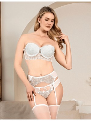 Nurteks 2458 Dolgulu Straplez Jartiyer Sütyen Takım