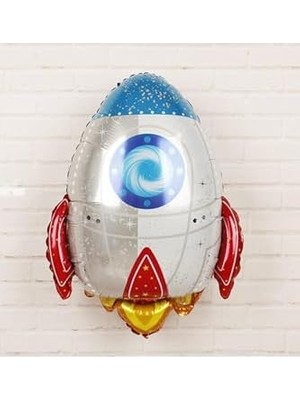 Assess Store Roket Şeklinde Folyo Balon Astronot Uzay Konsept Doğum Günü Balonu