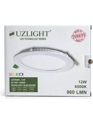 Uzlight 12W/6500K (Beyaz Işık) Led Panel Uzlight