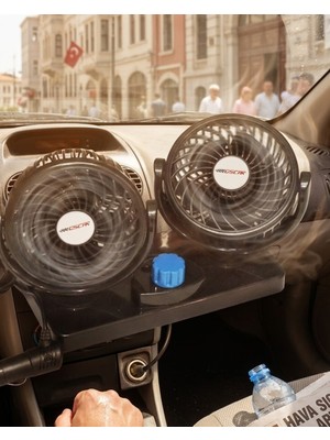 Emh Store 12V Araç Içi Vantilatör Çift Modlu Döner Başlıklı Oto Fan - Lisinya
