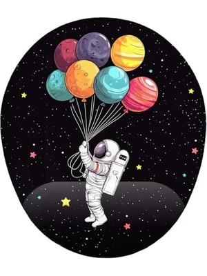 Assess Store Astronot Uzay ve Gezegenler Bilek Destekli Mouse Pad