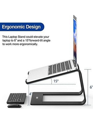 Assess Store M5 Alüminyum Ergonomik Katlanır Bilgisayar Standı Bilgisayar Yükseltici 10 –17 Inç