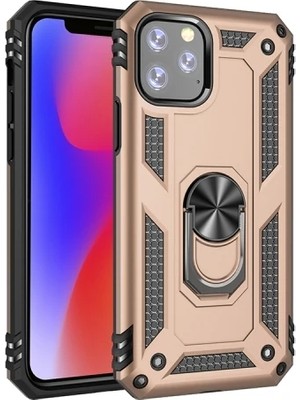 TKÇ Ally iPhone 11 Pro 5.8 Inch Yüzüklü Kılıf Armor Shockproof Ring KILIF-(5775)