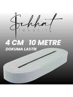 Sıhhat Dardokuma 4 cm 10 metre Beyaz Dokuma Lastik   - Paça Lastik , Alez Lastik , Çok Amaçlı Lastik