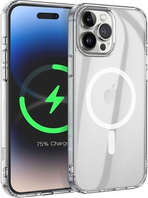 TKÇ Hoco iPhone 15 Pro Max Anti-Fall Darbe Önleyici Airbag Manyetik Magsafe Silikon KILIF-(5775)