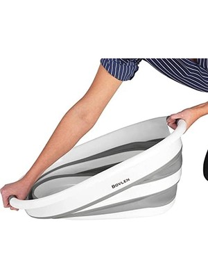 Assess Store Katlanabilir Çamaşır Sepeti - Katlanır Çamaşır Sepeti - Gri - 54,5X39X8 cm - Pp+