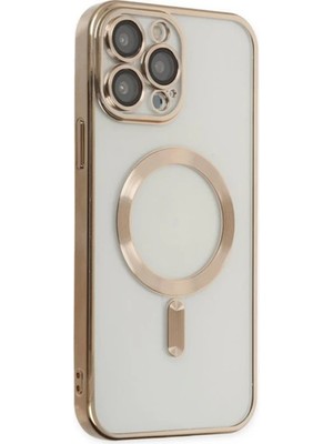 TKÇ Ally iPhone 14 Pro 6.1inç Renkli Kenar Lazer Çerçeveli Magsafe Uyumlu Silikon KILIF-(5775)