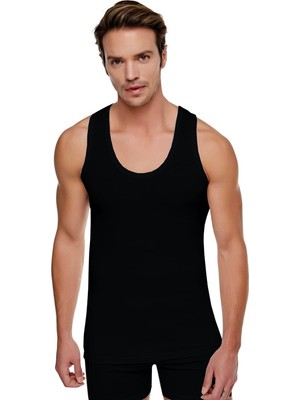 Tutku Erkek Siyah Pamuklu Ribana Atlet 3'lü Paket Siyah 2XL Rahat Kesim ve Nefes Alabilir Özellik