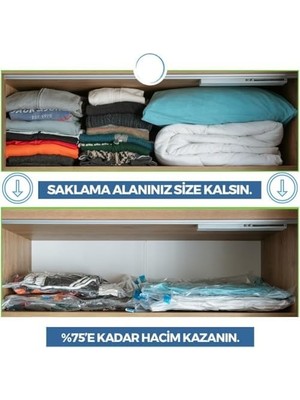 Assess Store Vakumlu Hurç,vakum Poşeti,hurç,vakumlu Organizer,yastık,yorgan,kazak Için Vakumlanabilir Hurç,yerden Tasarruf Için Vakumlu Poşet (2, 80X100)