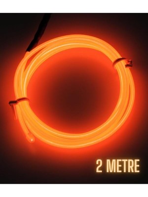 Assess Store Araç Içi Aydınlatma Ip Şerit Torpido LED Ip Neon Dekoratif Buz Mavi - Kırmızı - Turuncu 2-3 - 5metre (2m-Turuncu)