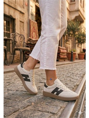 Mcdark Kadın Bej Taba Süet Sneaker Ayakkabı