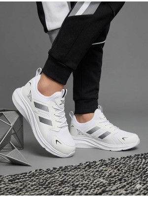 Mcdark Çoçuk Lastik Bağcıklı Hafif Taban Sneaker Ayakkabı-Beyaz