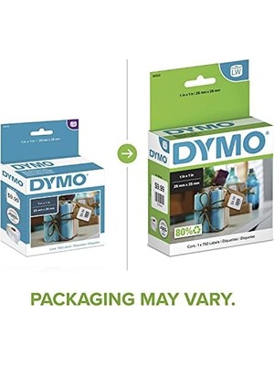 Assess Store Dymo Otantik Lw Çok Amaçlı Kare Etiketler | Labelwriter Yazıcılar Için Dymo Etiketleri, Barkodlar Için Harika, (1" x 1"), 1 Rulo 750
