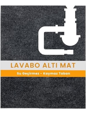 Assess Store Lavabo Altı Matı Sıvı Geçirmez Kaymaz Taban Evye Dolap Paspası 60X76 cm