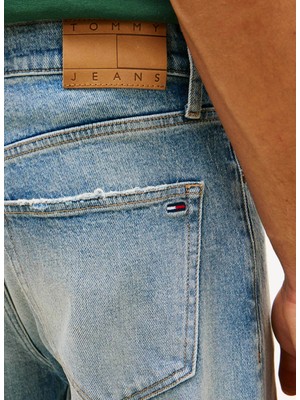 Tommy Jeans Mavi Erkek Rahat Yıkamalı Denim Pantolon DM0DM230371A5 Mavi Denim Pantolon