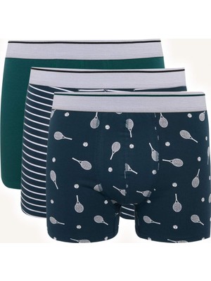DeFacto Regular Fit Desenli 3'lü Boxer Set H4517AX26SP