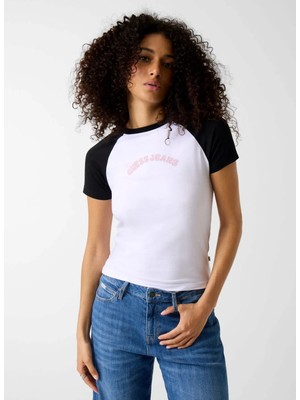 Guess Jeans Beyaz Kadın T-Shirt W6GIB0J1314-G011