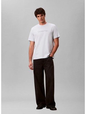 Calvin Klein Beyaz Erkek Logo Baskılı T-Shirt LV04LF811GCIQ_20S Eu Wholesale Spor