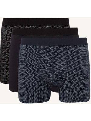 DeFacto Regular Fit Etnik Desenli 3'lü Boxer Set H4399AX26SP