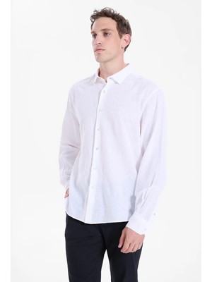 gmg firenze Gmg Fırenze Beyaz Erkek Slim Fit Gömlek GU25MSS02220