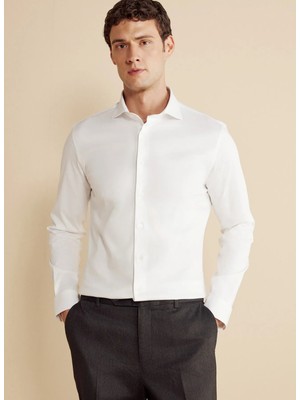 Brooks Brothers Beyaz Erkek Italyan Slim Fit Gömlek BBFW25MSH032