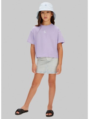 Calvin Klein Lila Kız Çocuk Baskılı T-Shirt LVCKSJA16GVK7