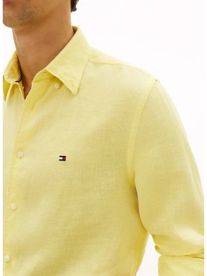 Tommy Hilfiger Sarı Erkek Gömlek MW0MW41530ZF0_PIGMENT Dyed Lı Solıd