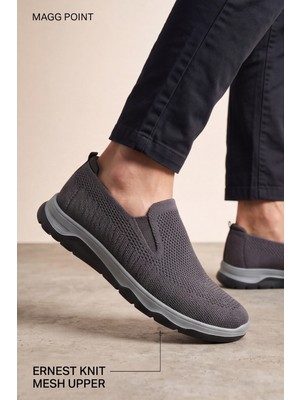 Liarca Ultra Hafif Nefes Alabilir Füme Gri Slip-On Sneaker Günlük Rahat Erkek Spor Ayakkabı