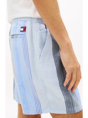 Tommy Jeans Mavi Erkek Çizgili Şort DM0DM22830C3Q Mavi Şort