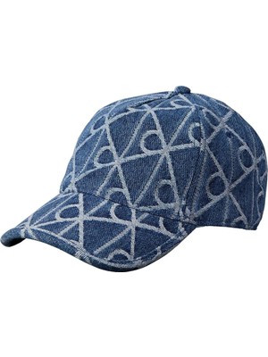 Calvin Klein Mavi Kadın Nakışlı Şapka Aop Jacquard Denım Bb Cap