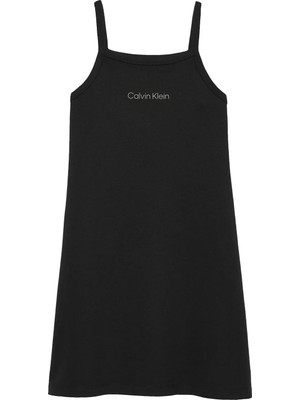 Calvin Klein Siyah Kız Çocuk Baskılı Elbise LVCKSJH08GBEH