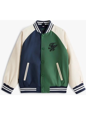Tommy Hilfiger Lacivert - Yeşil Erkek Çocuk Nakışlı Ceket KB0KB10215C1G
