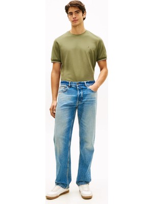 Tommy Hilfiger Yeşil Erkek Logo Baskılı T-Shirt MW0MW38626MSX_PERFORMANCE Tıpped Te
