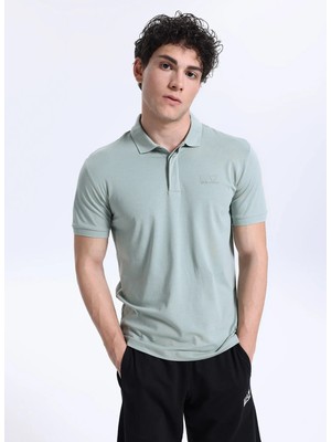 Ea7 Gri Erkek Slim Fit Logo Baskılı Polo T-Shirt Traın Vısıbılıty Polo